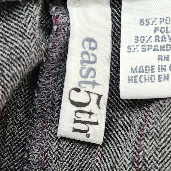 East 5th Pants Womens 6 Gray Striped Tweed High Rise Side Zip Wide Leg Trousers - Picture 4 of 11